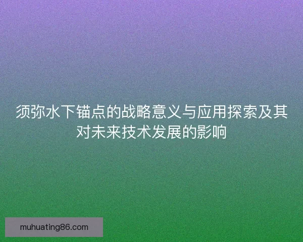 须弥水下锚点的战略意义与应用探索及其对未来技术发展的影响