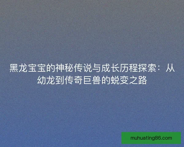 黑龙宝宝的神秘传说与成长历程探索：从幼龙到传奇巨兽的蜕变之路