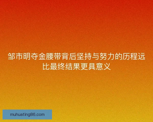 邹市明夺金腰带背后坚持与努力的历程远比最终结果更具意义 邹市明夺金腰带背后坚持与努力的历程远比最终结果更具意义